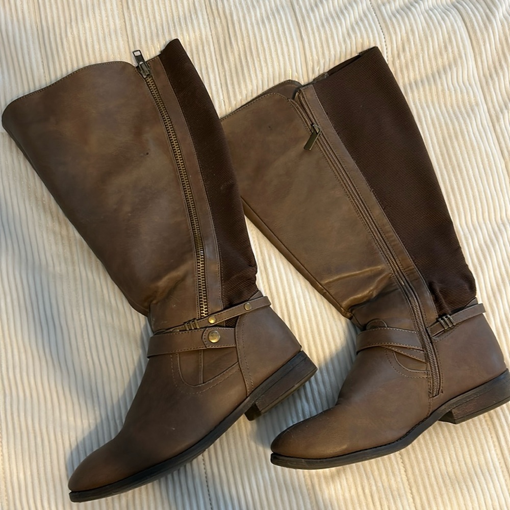 Wide calf boots.